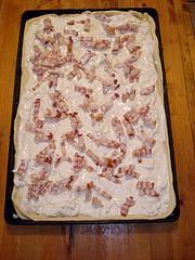 Flammekueche ready to bake