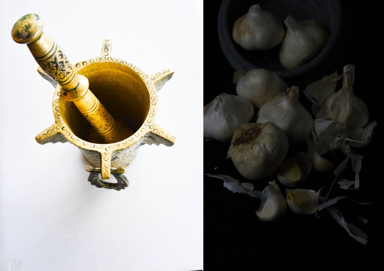 5 Mortar pestle garlic montage