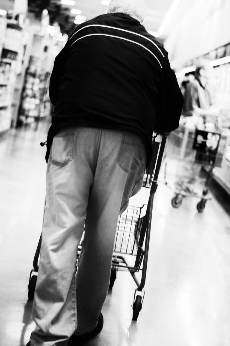Elderly man grocery store