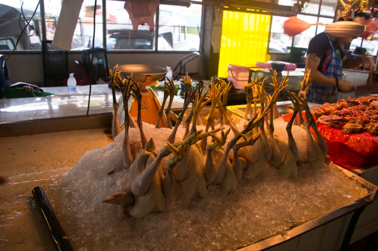 Chickens Romping market