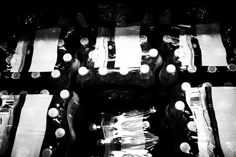 Water bottles rs wet rocks