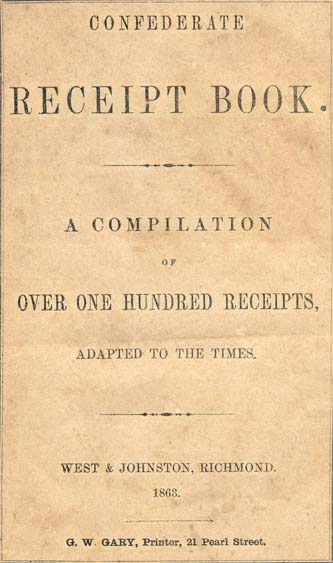 Confederate receipt book